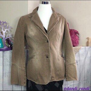 Newport News Jeanology sz 10 Tan Denim Jacket